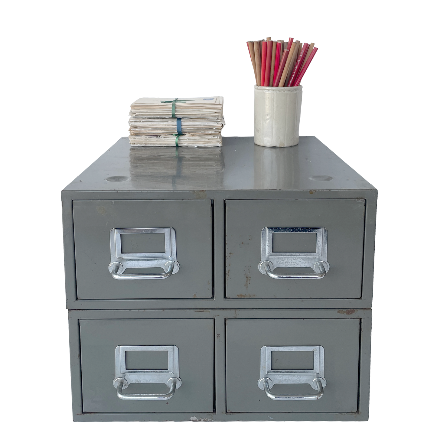 1960s Metal Index Card Drawers