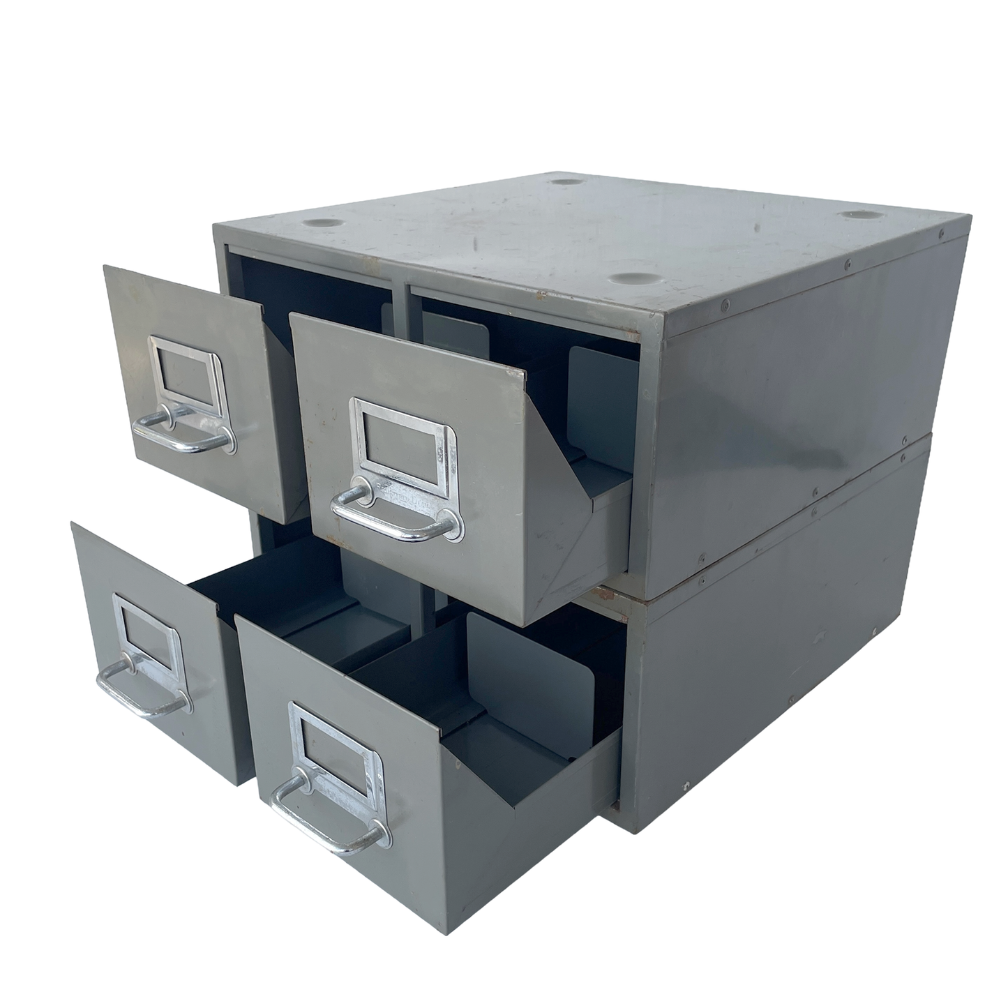 1960s Metal Index Card Drawers