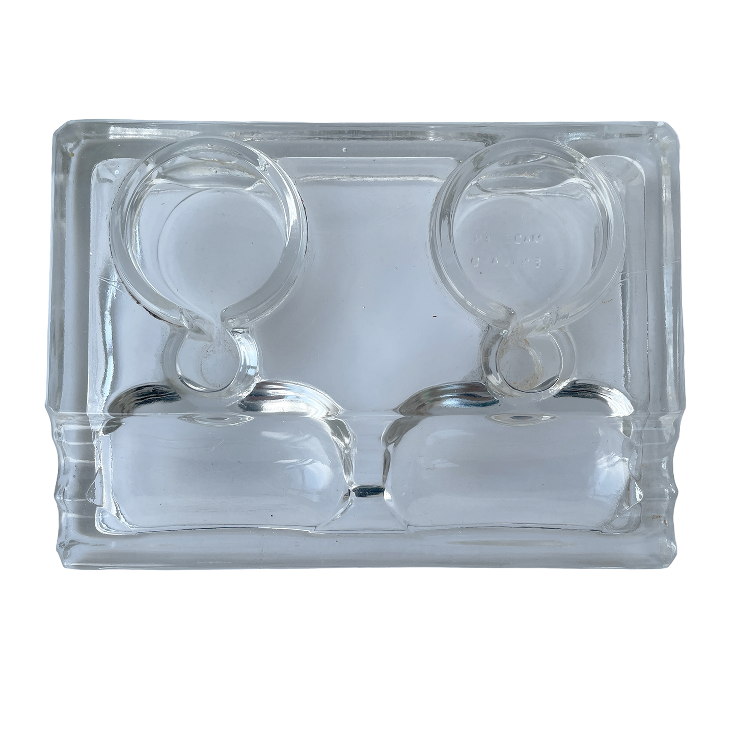 Early 20th Glass Inkwell & Pen Rest