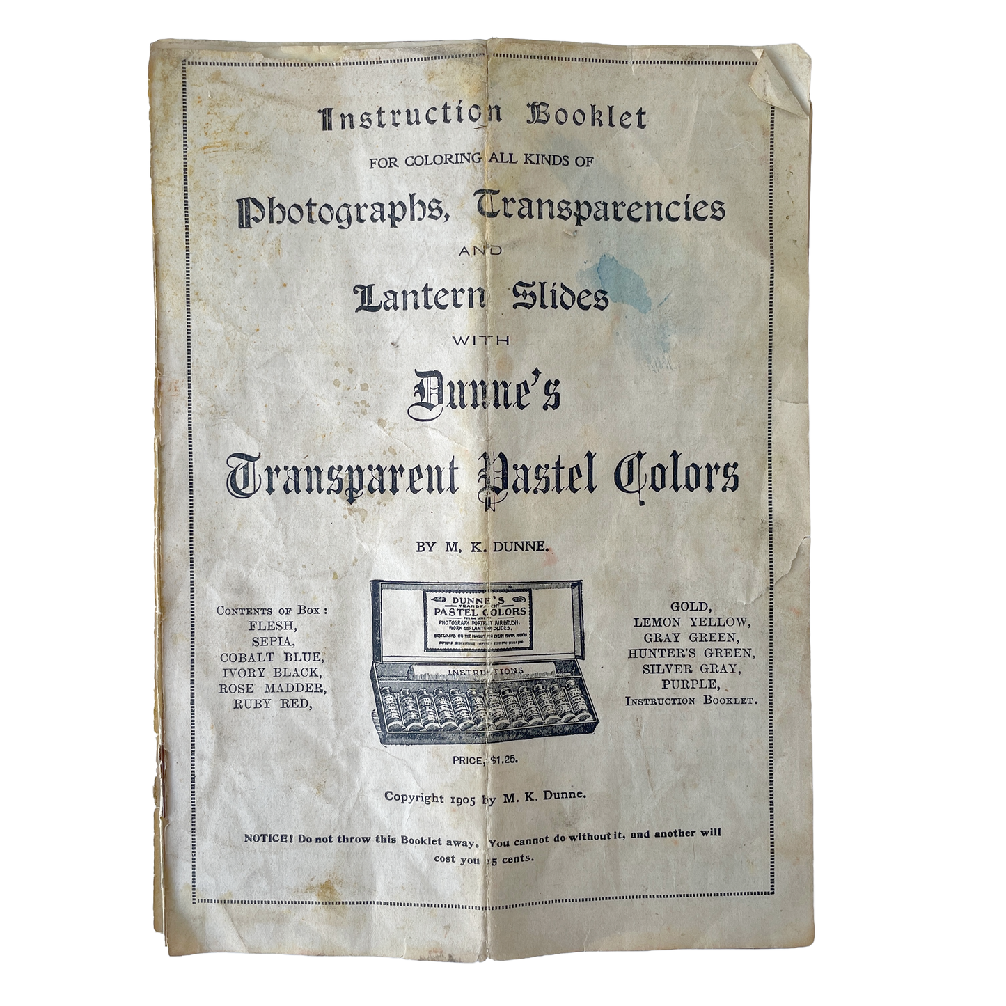 Early 20th Century Set of Pigments for Colouring Photographs and Lantern Slides