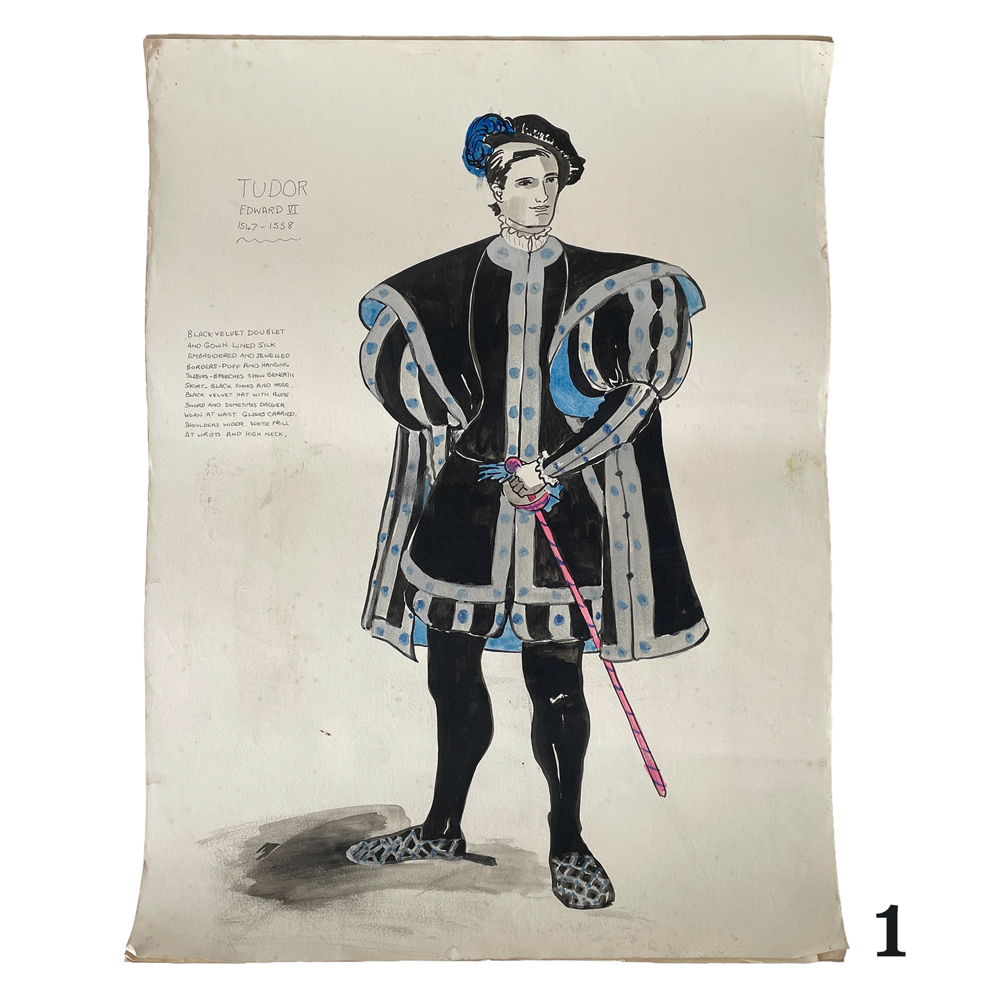 Vintage Hand Drawn Costume Painting – 1