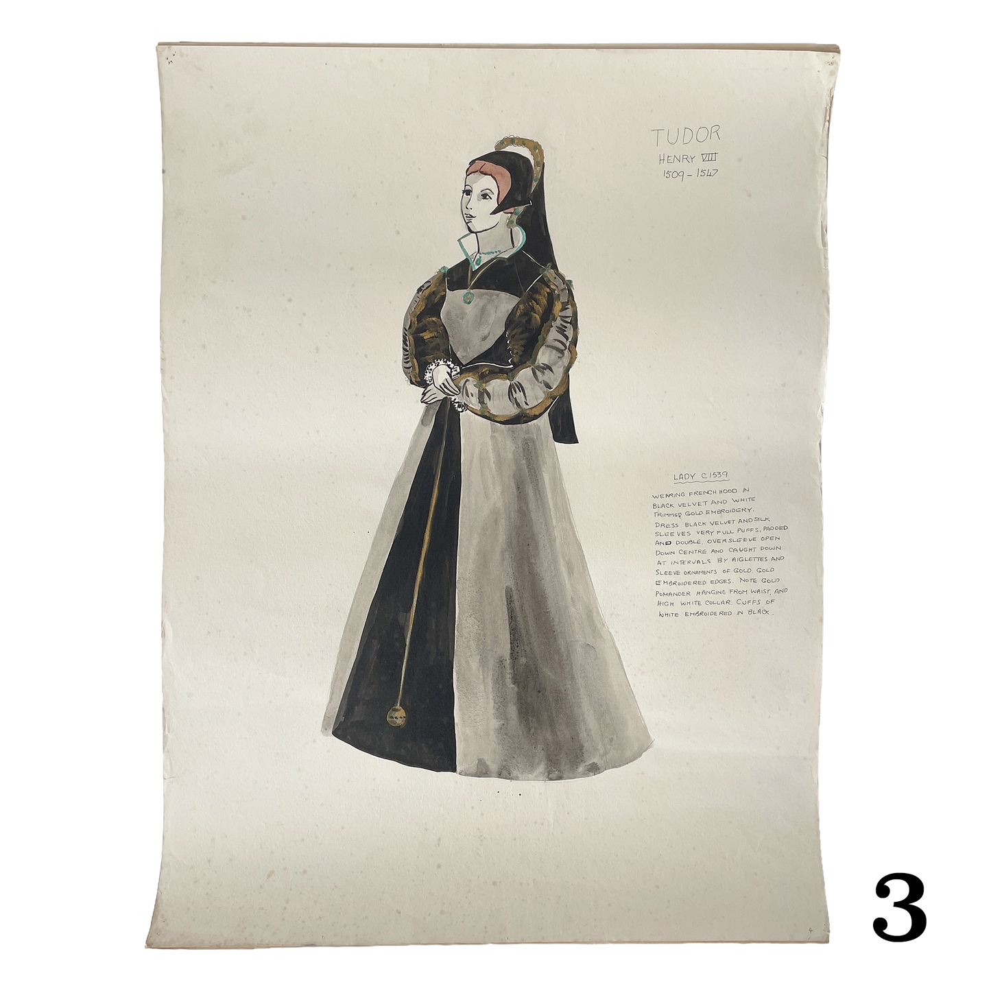 Vintage Hand Drawn Costume Painting – 3