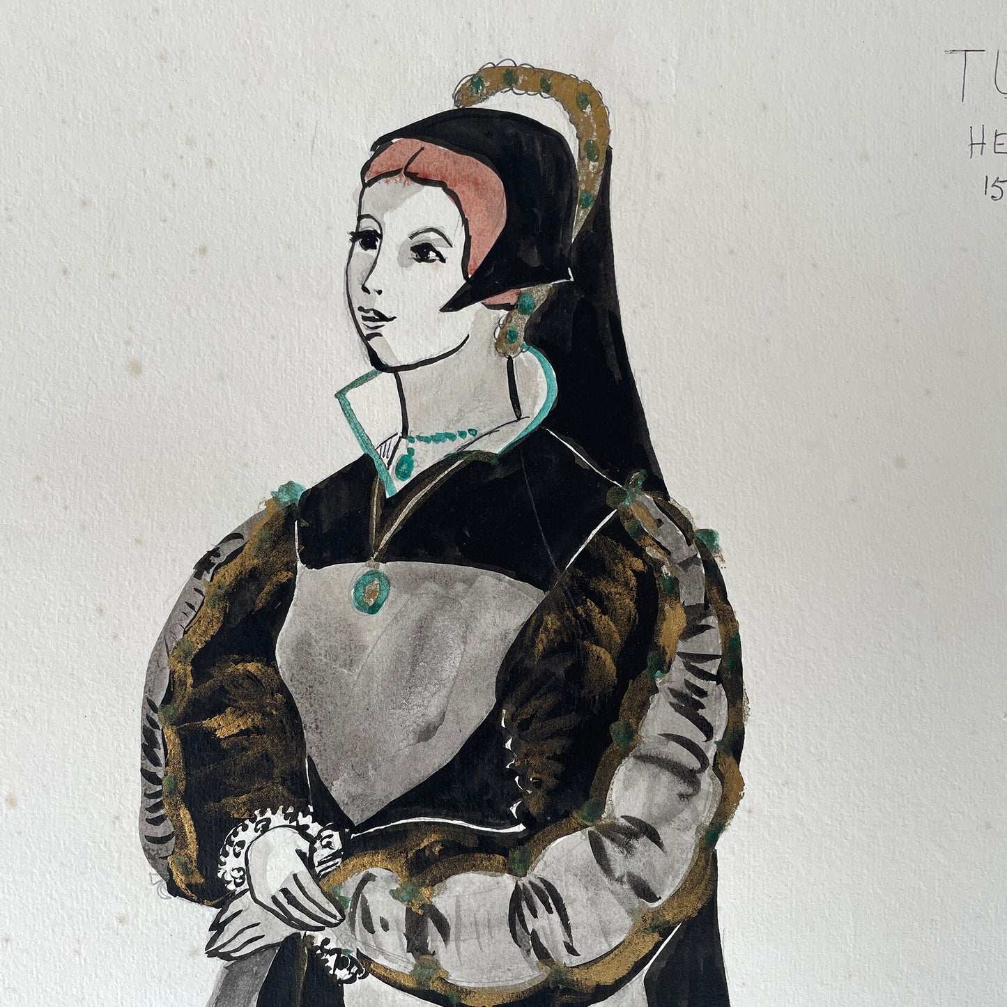Vintage Hand Drawn Costume Painting – 3