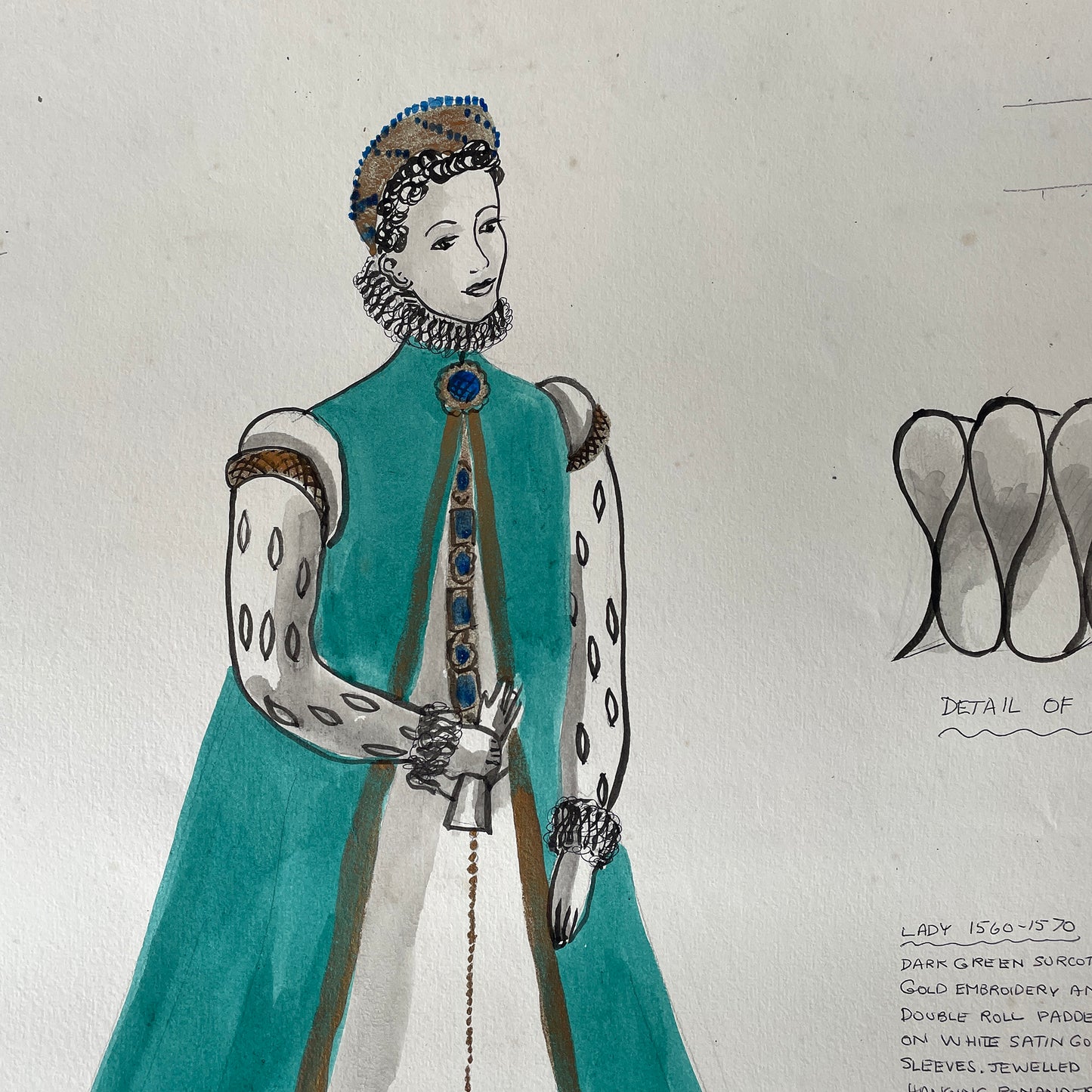 Vintage Hand Drawn Costume Painting – 4