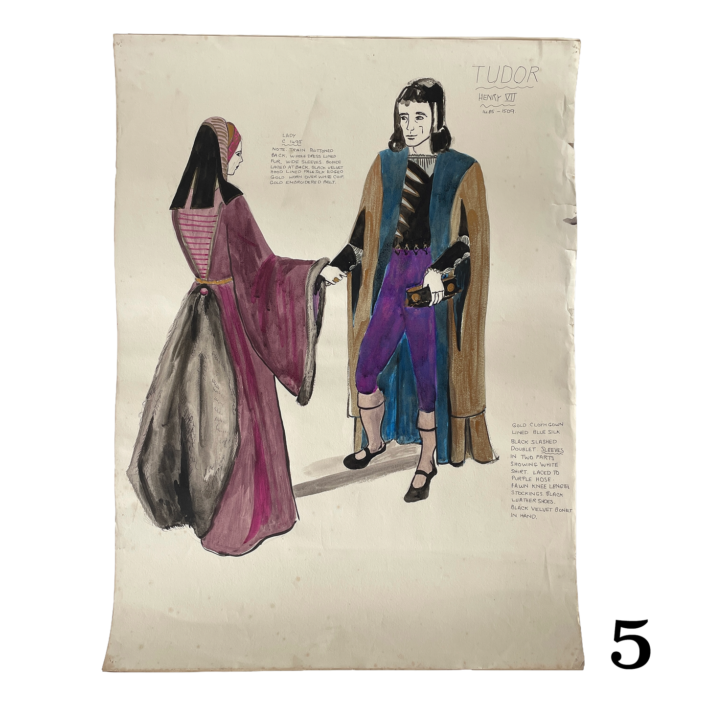 Vintage Hand Drawn Costume Painting – 5