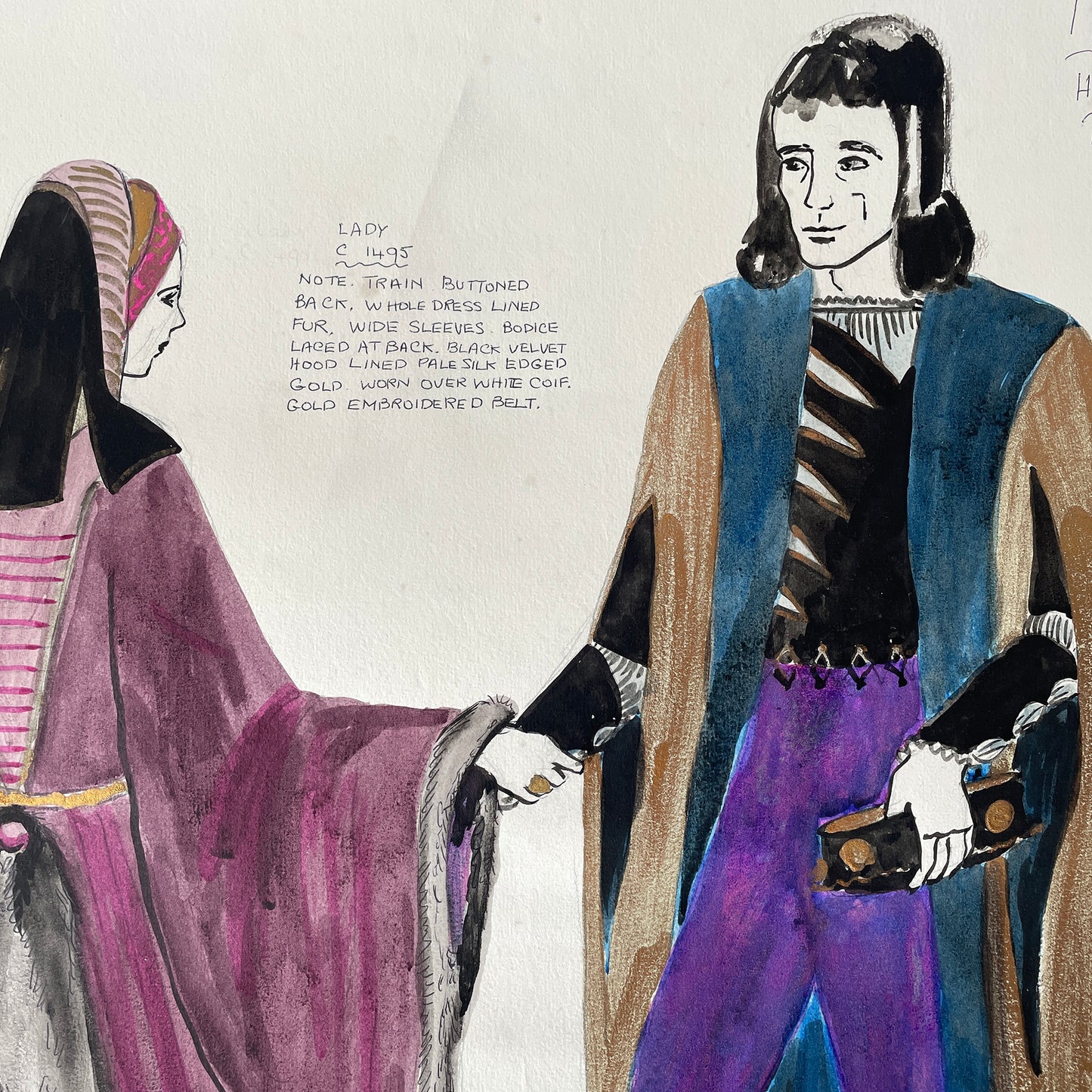 Vintage Hand Drawn Costume Painting – 5