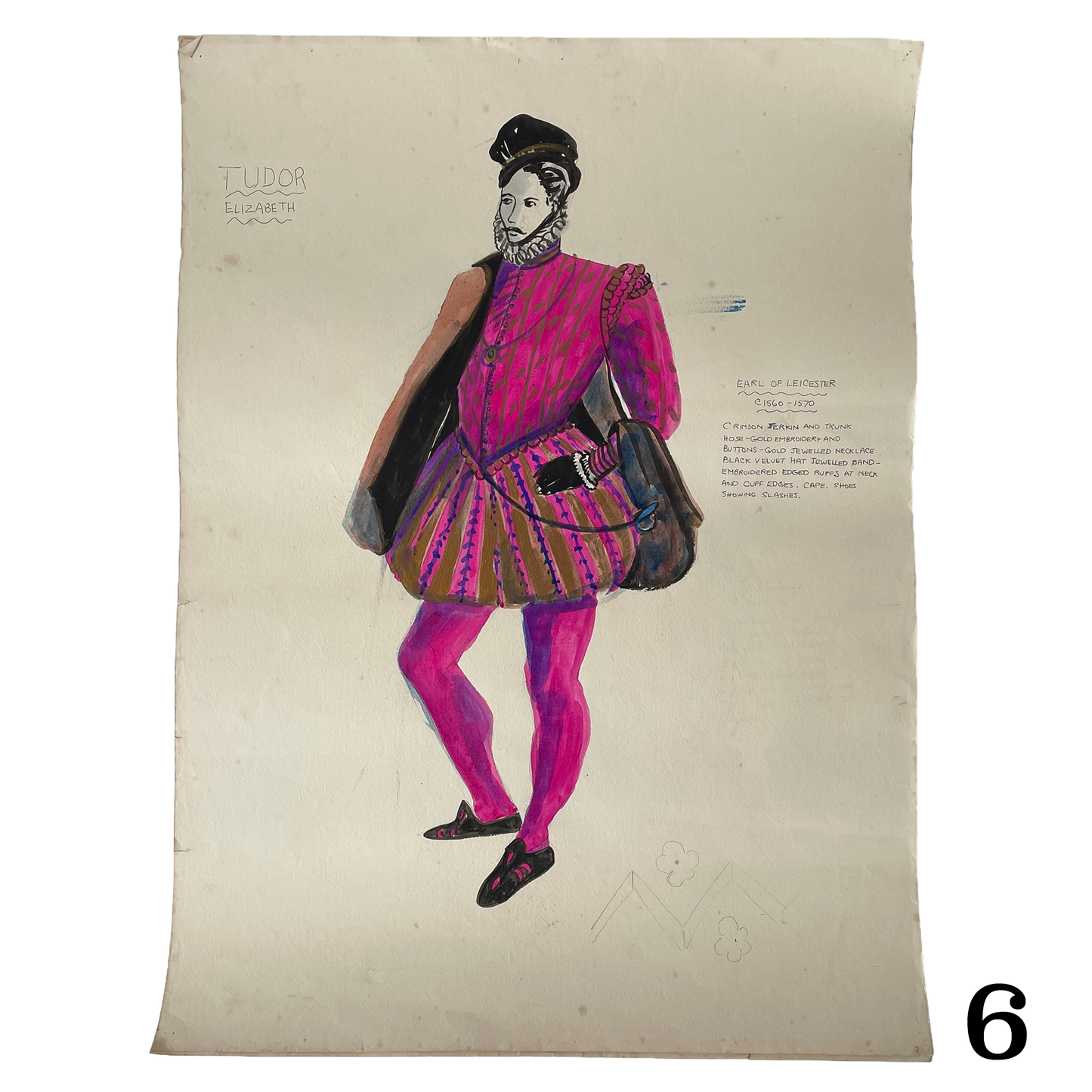 Vintage Hand Drawn Costume Painting – 6