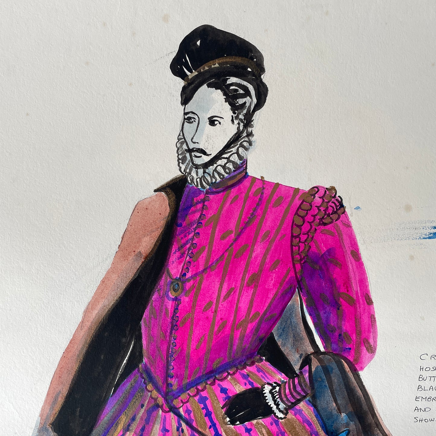 Vintage Hand Drawn Costume Painting – 6