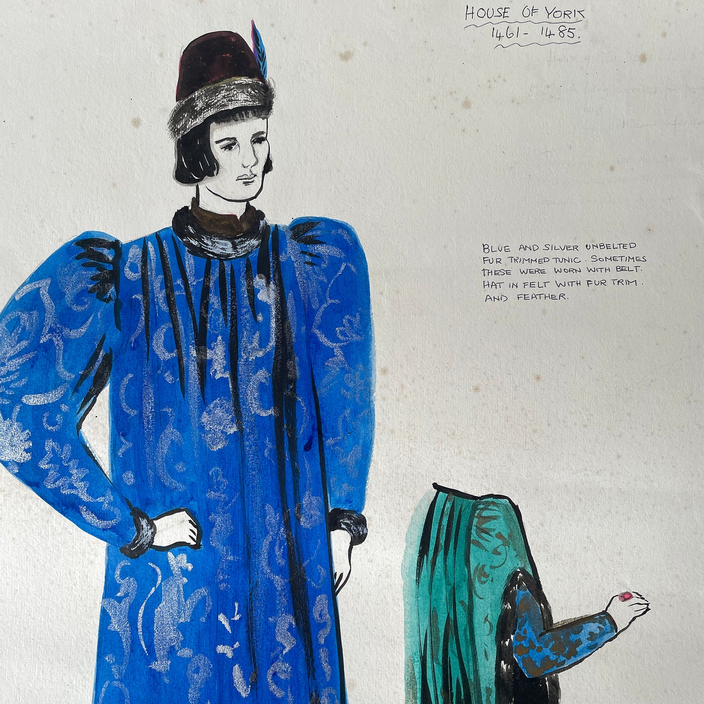 Vintage Hand Drawn Costume Painting – 7