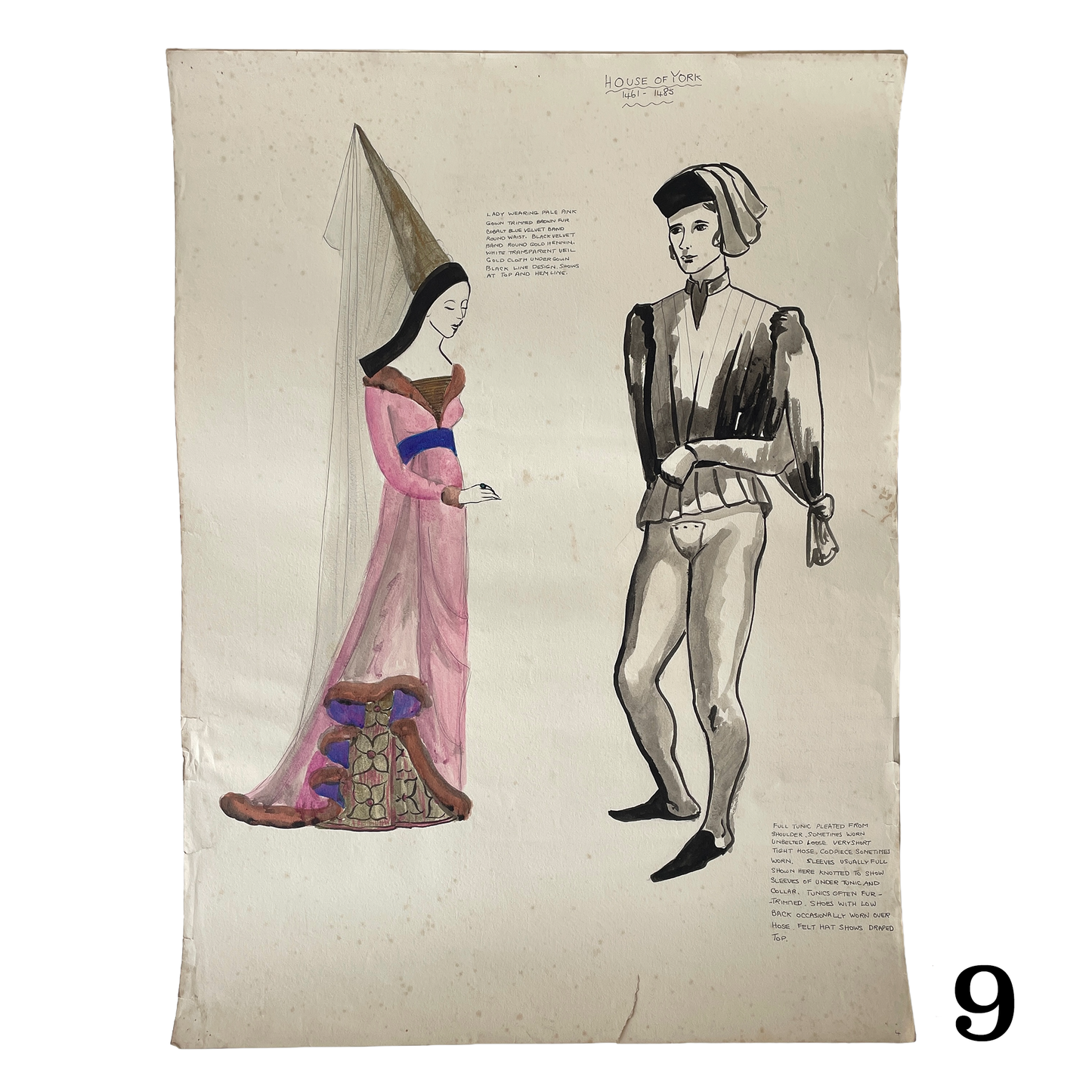 Vintage Hand Drawn Costume Painting – 9