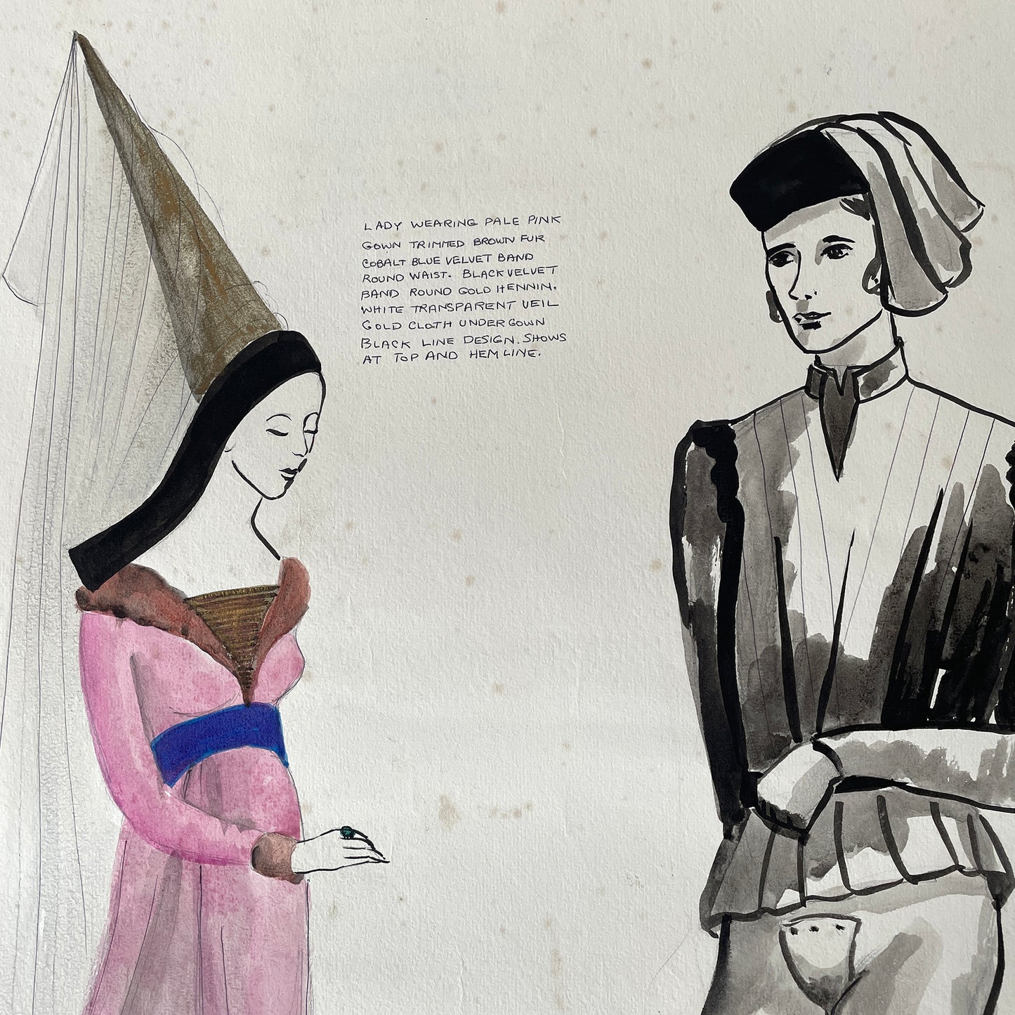 Vintage Hand Drawn Costume Painting – 9