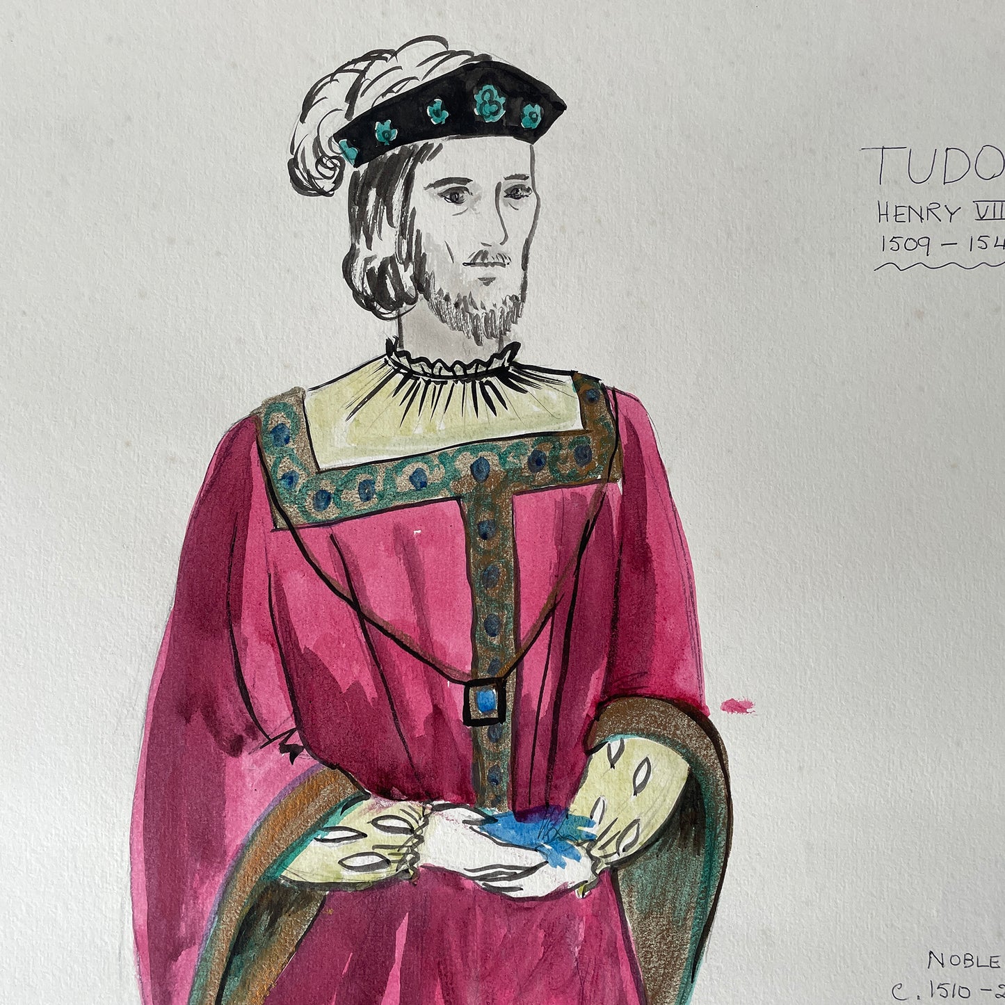 Vintage Hand Drawn Costume Painting – 10