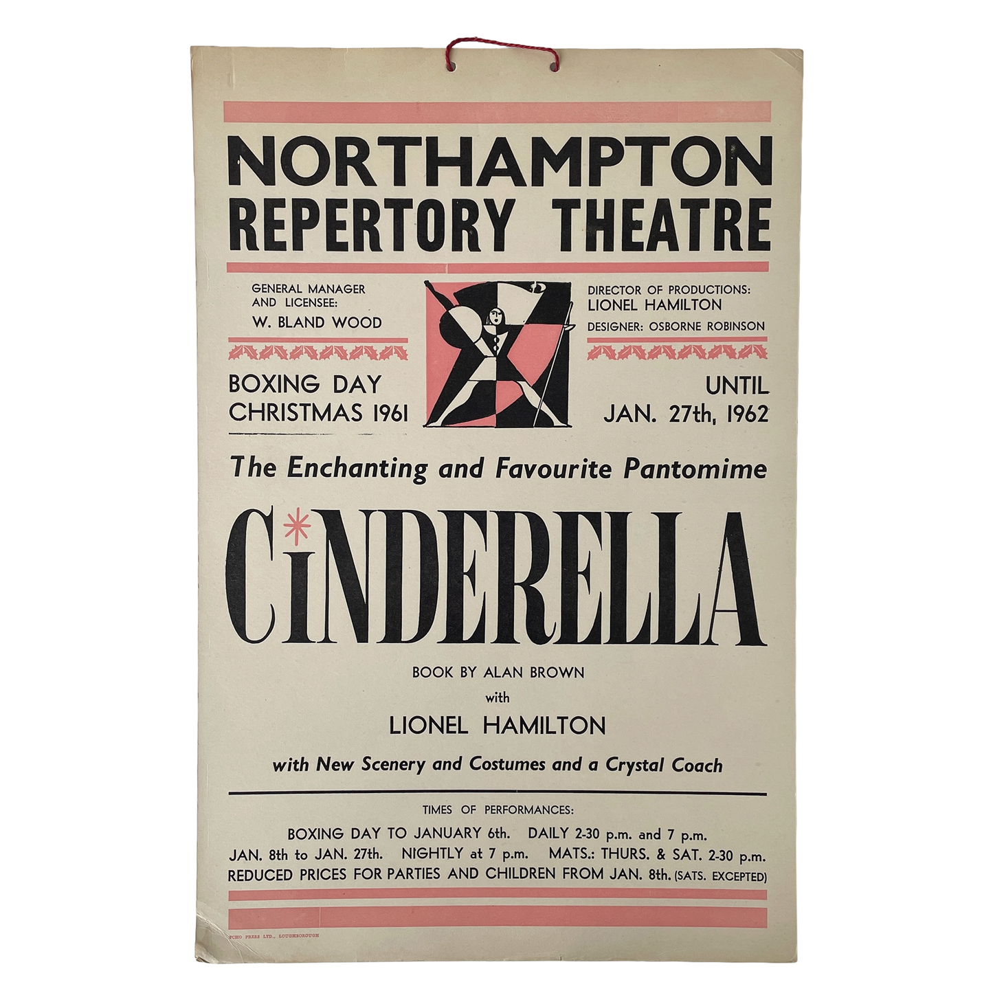 1962 Original Letterpress Printed Poster – Cinderella