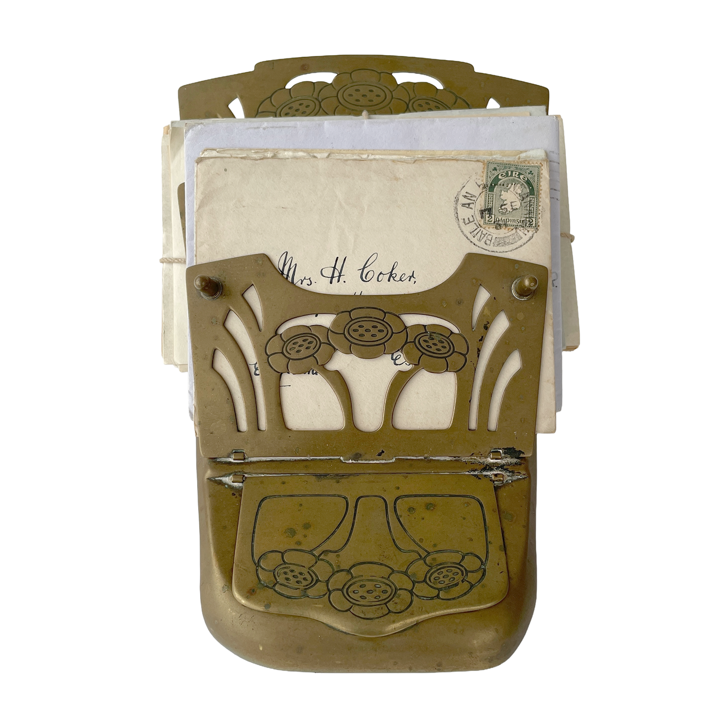 Art Nouveau Brass Letter Rack