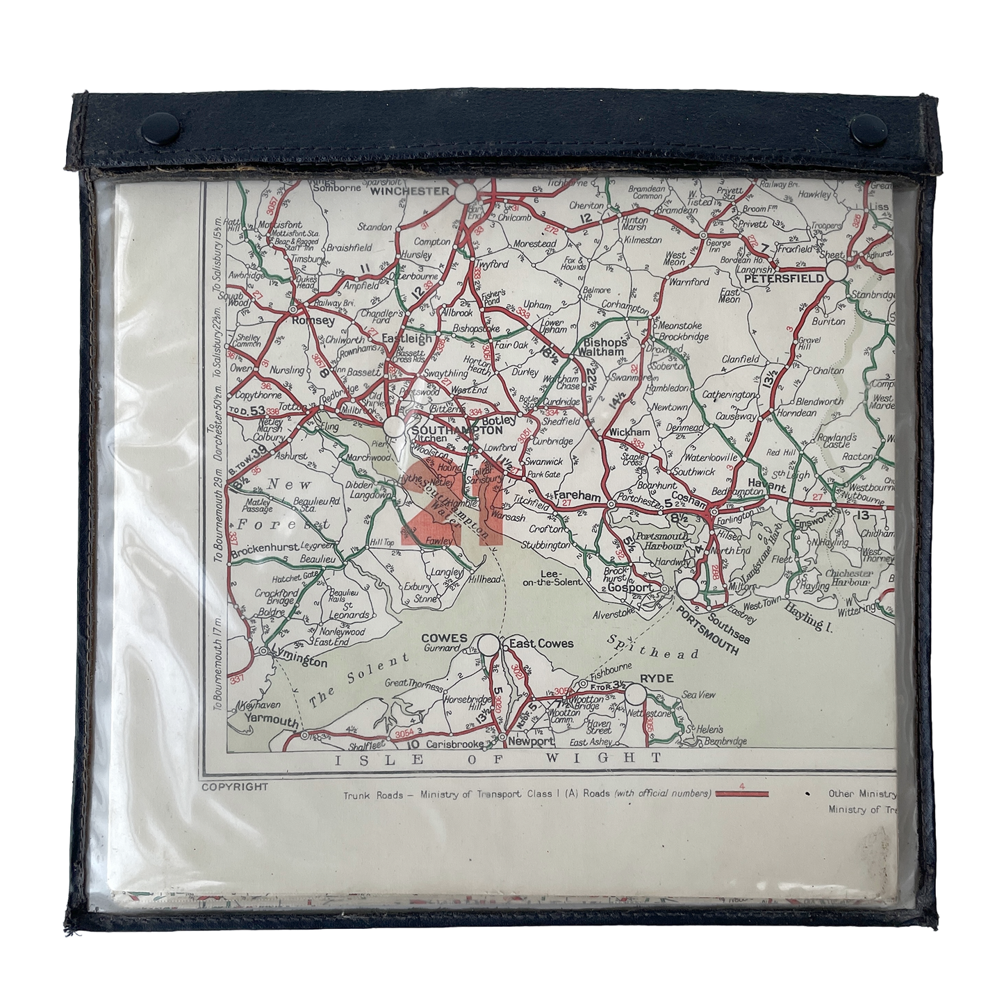 1940s Sectional Map in Travel Folder