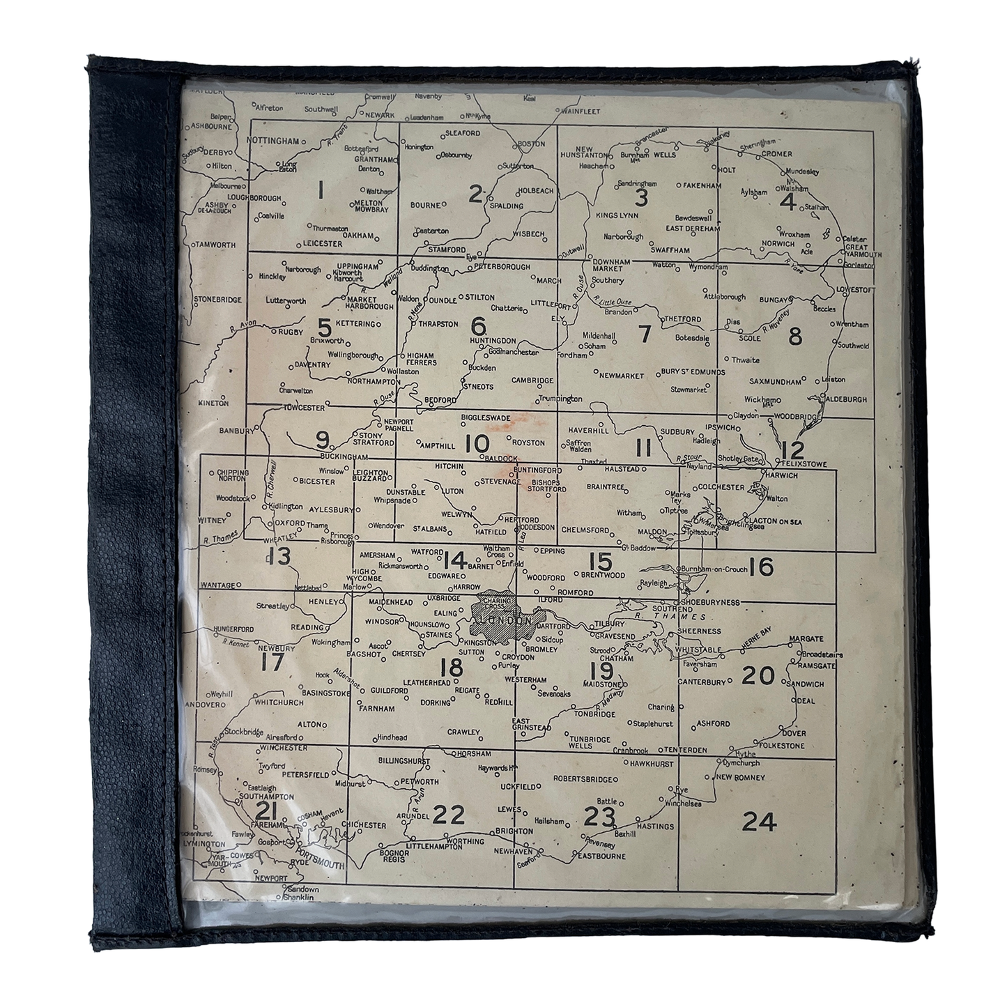 1940s Sectional Map in Travel Folder