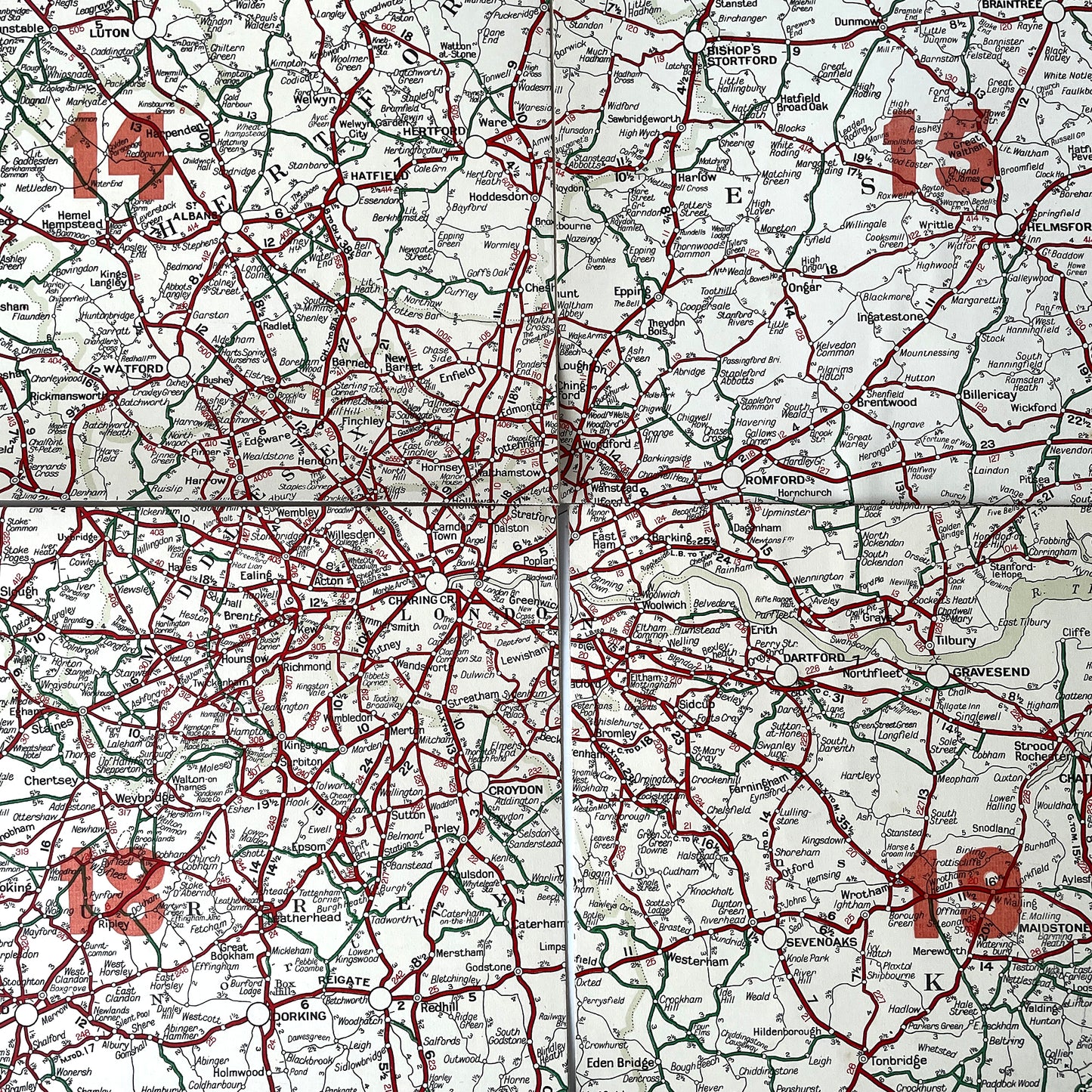 1940s Sectional Map in Travel Folder