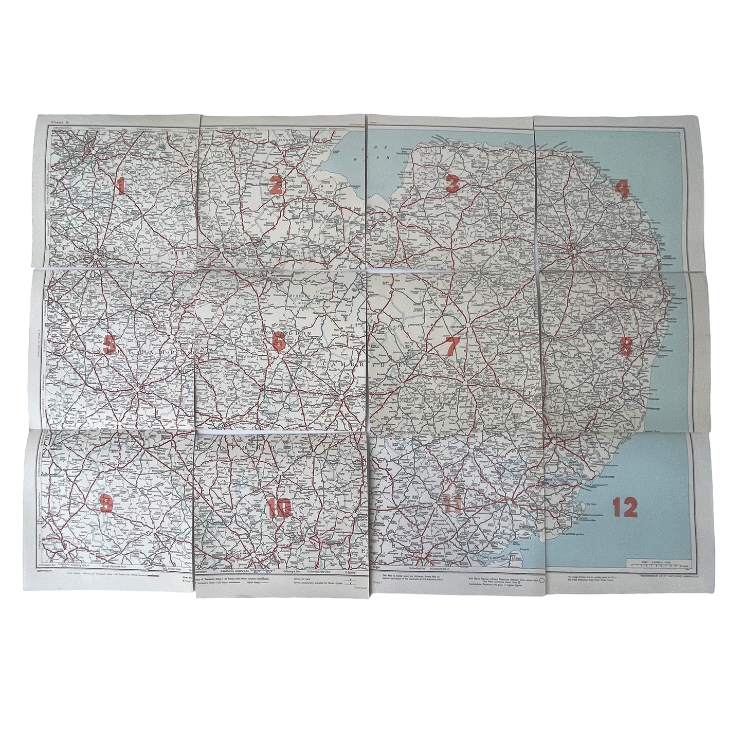 1940s Sectional Map in Travel Folder