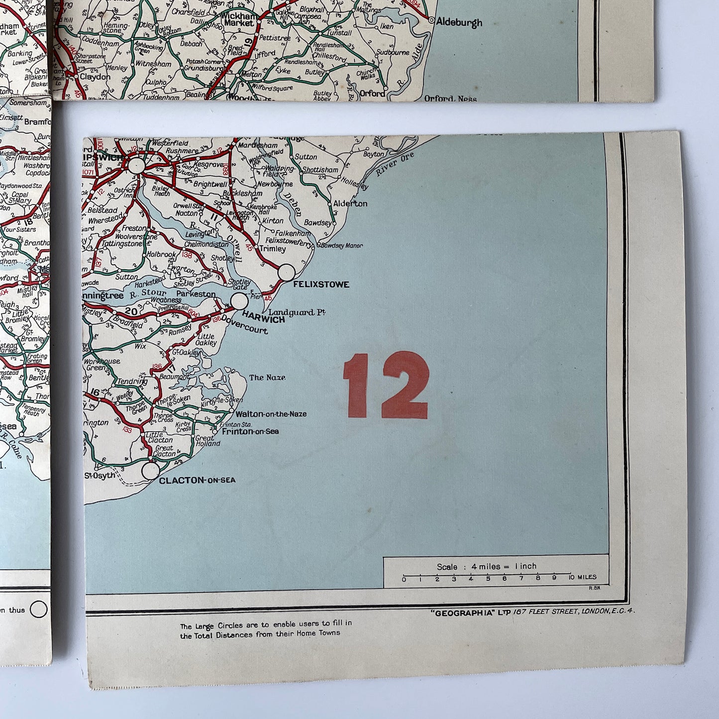 1940s Sectional Map in Travel Folder
