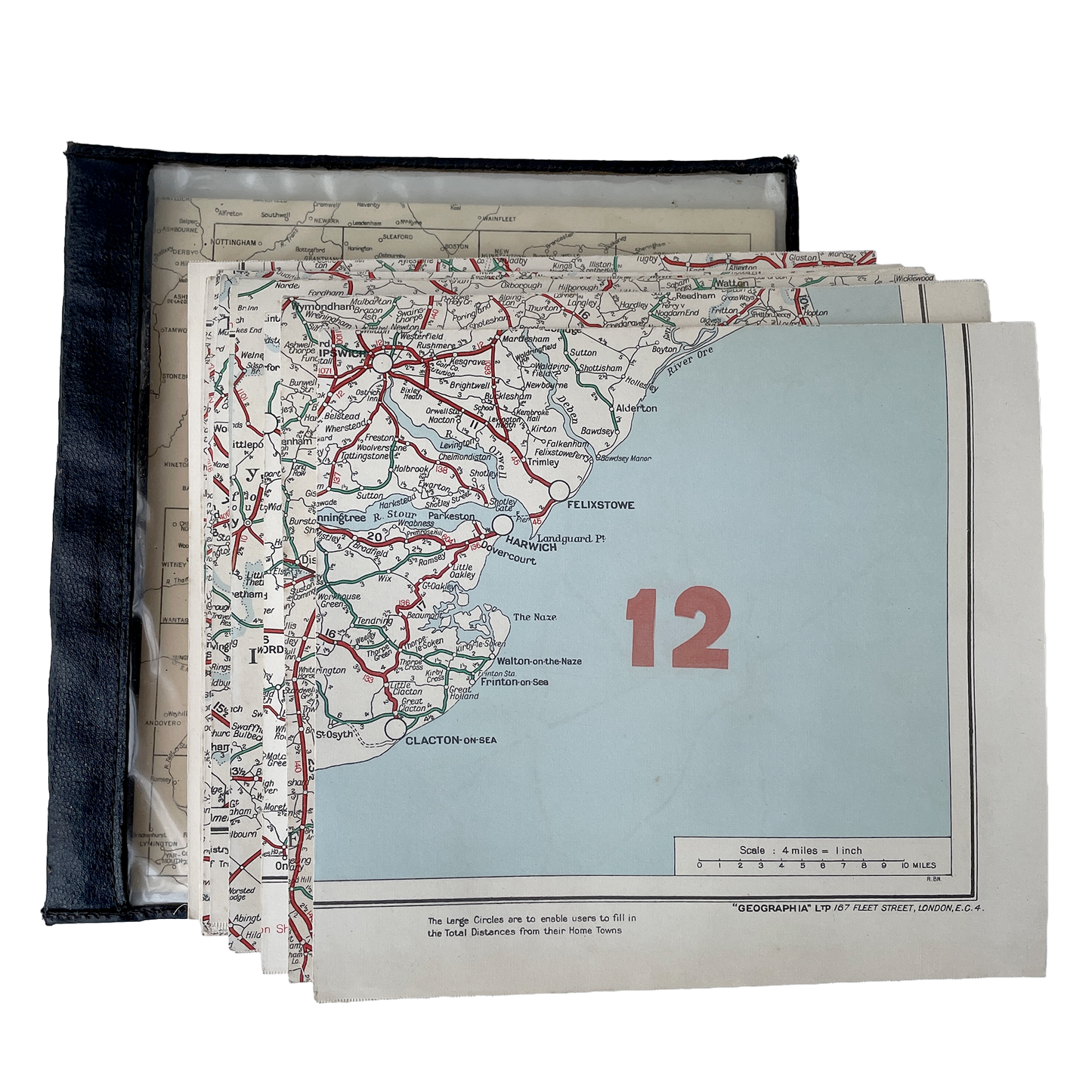 1940s Sectional Map in Travel Folder