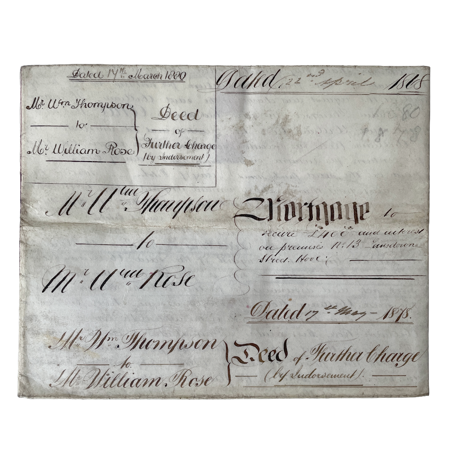 1878 Indenture Legal Document