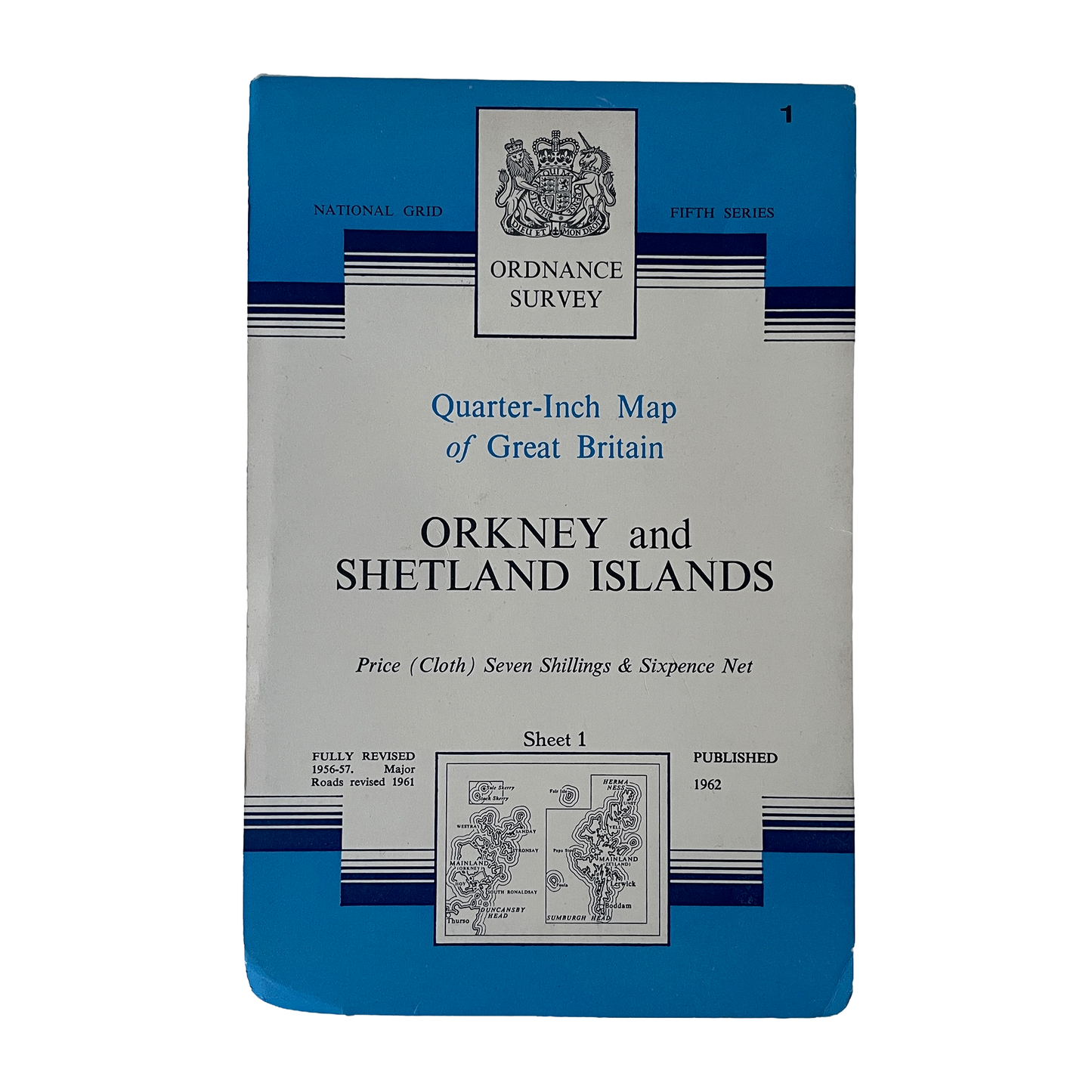 1962 Map of Orkney and Shetland Islands