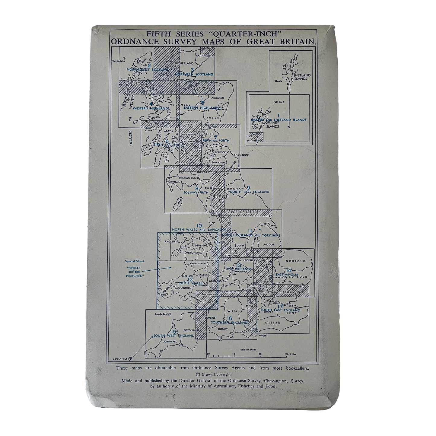1962 Map of Orkney and Shetland Islands