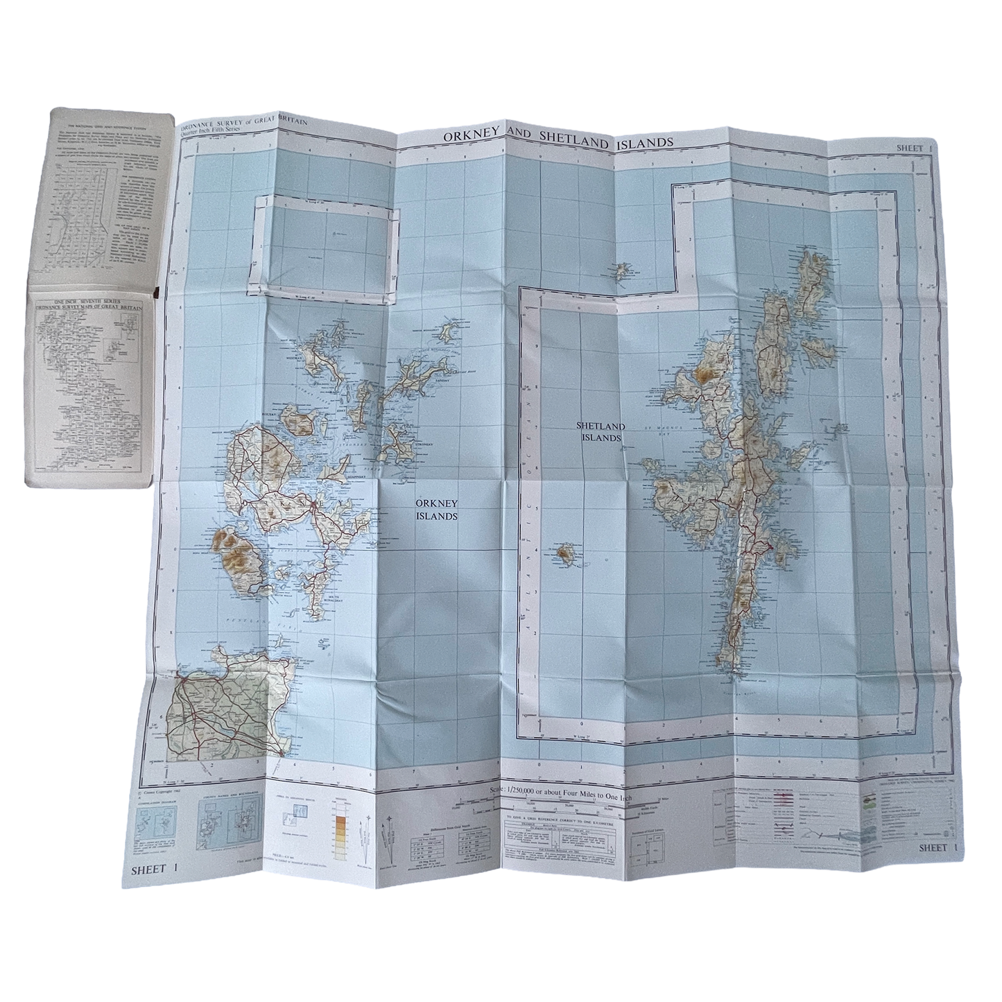 1962 Map of Orkney and Shetland Islands