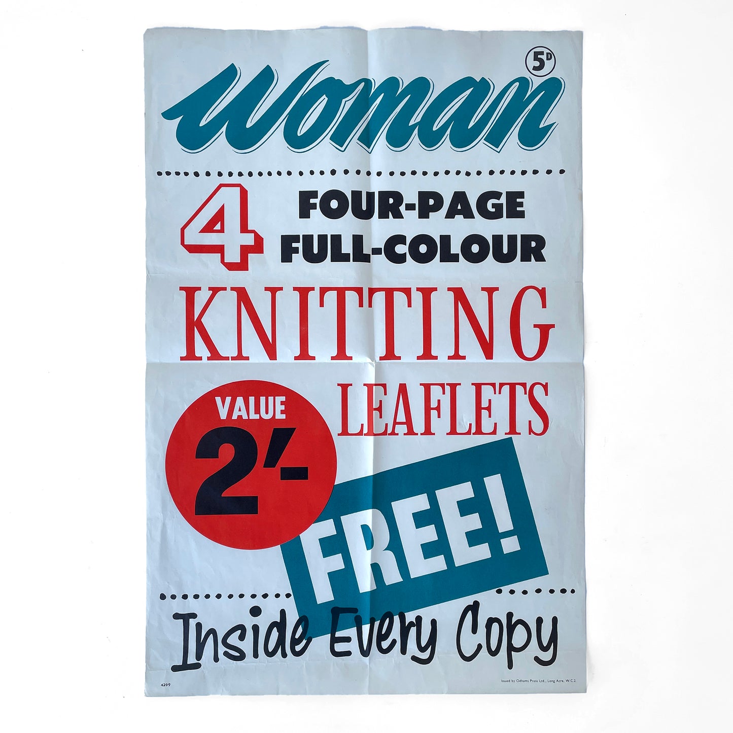 1950s ‘Woman – Knitting Leaflets’ Poster - Sukie