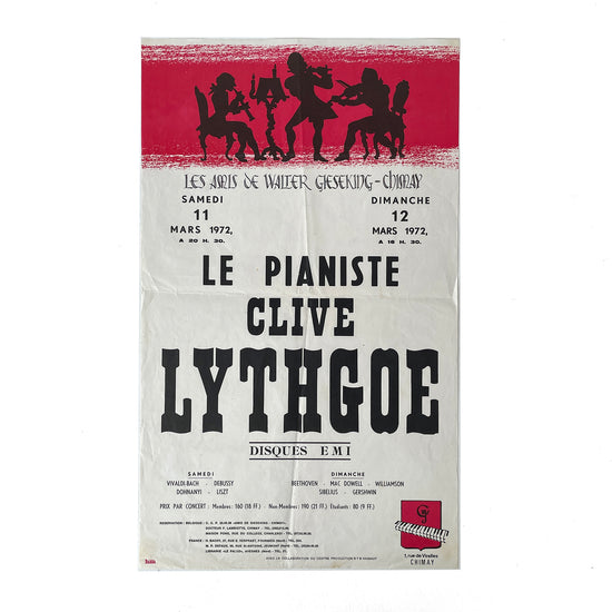 1972 French Poster for the Pianist Clive Lythgoe - Sukie