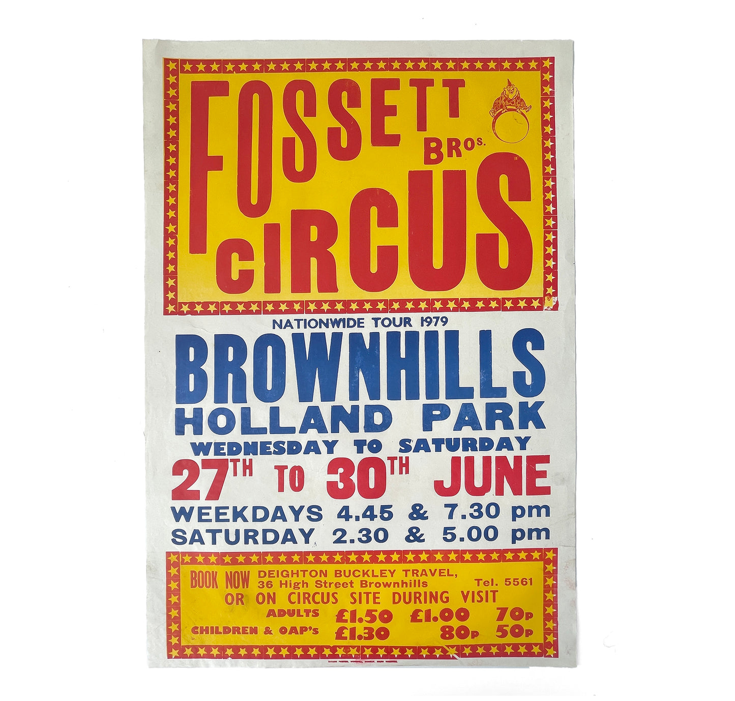1979 Original Letterpress Printed Poster – Circus – Brownhills