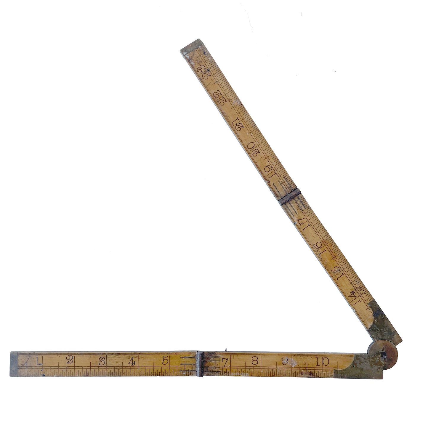 Vintage Solid Wood 2-Foot Folding Ruler