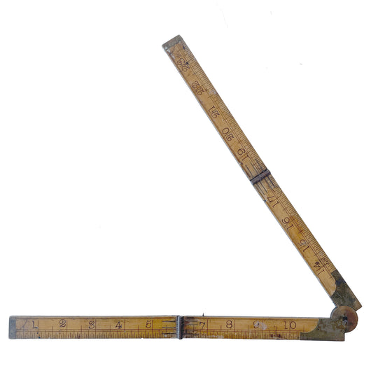 Vintage Solid Wood 2-Foot Folding Ruler