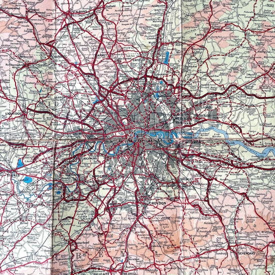 Load image into Gallery viewer, 1937 Batholomew’s AA map of London &amp;amp; the Home Counties
