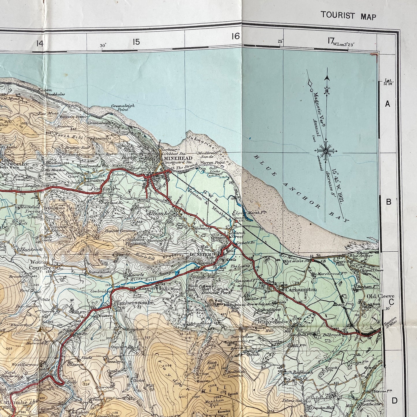 1927 Ordnance Survey Tourist Map of Exmoor