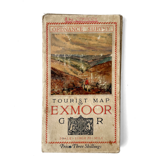 1930 Ordnance Survey Tourist Map of Exmoor