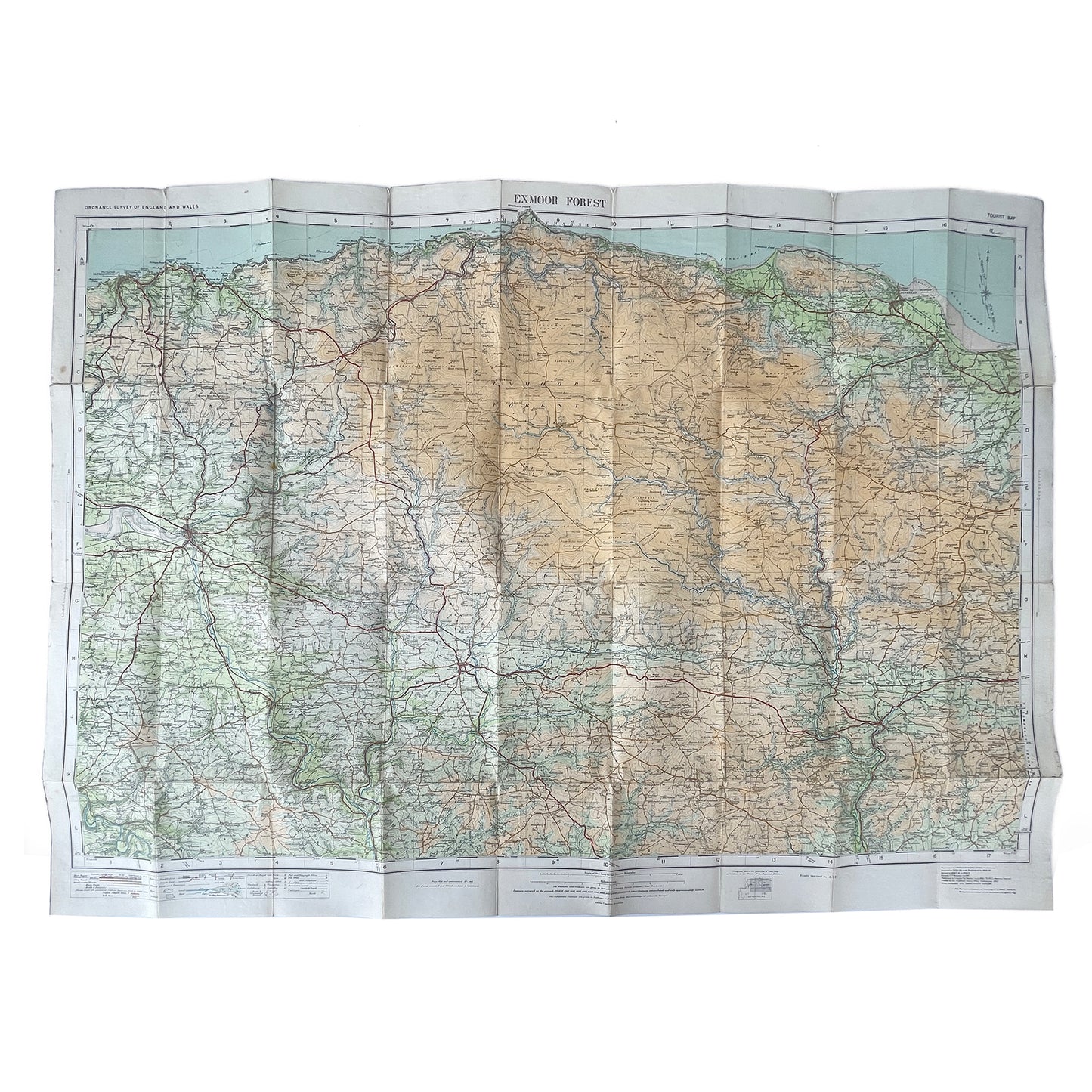 1930 Ordnance Survey Tourist Map of Exmoor