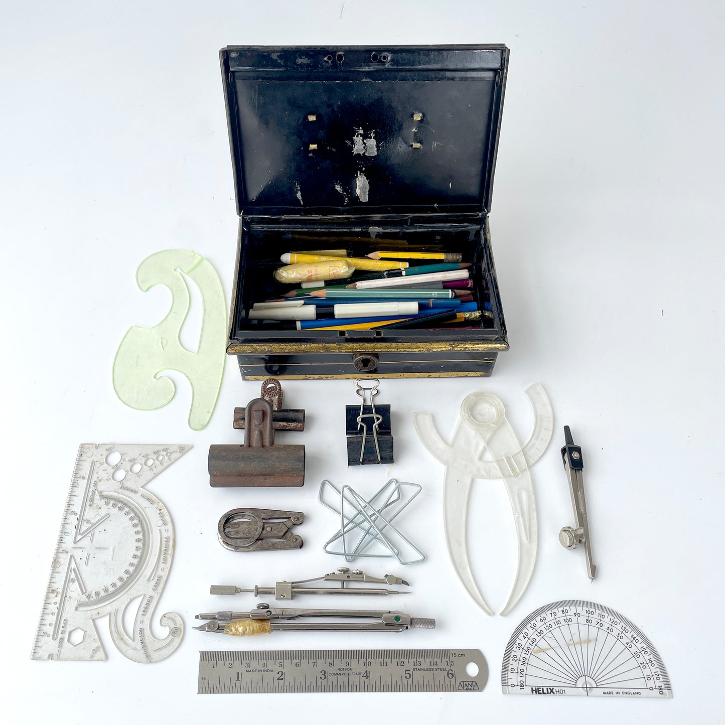 Vintage Metal Stationery Tin