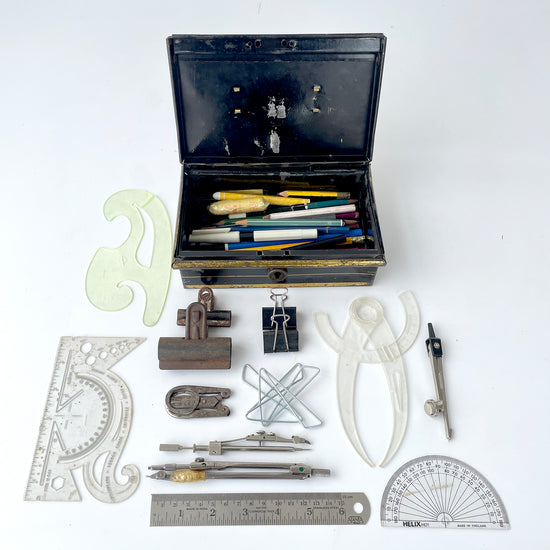 Vintage Metal Stationery Tin