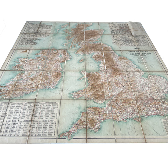 1920 Bartholomew’s Contour Motoring Map of the British Isles