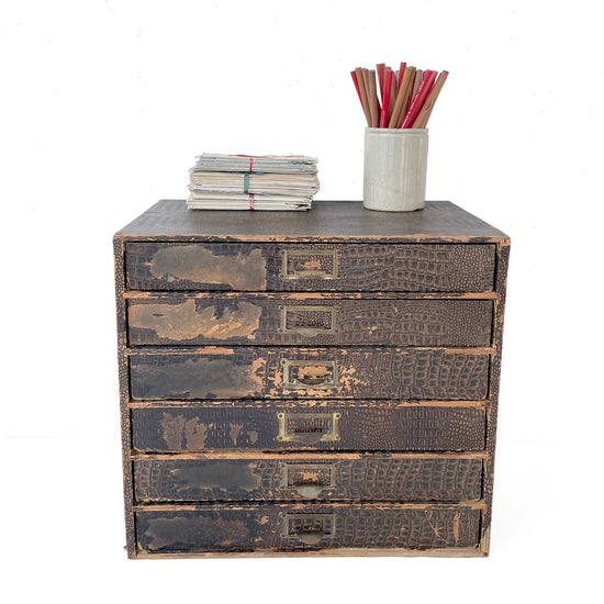Early 20th Century Desktop Drawers – Mock Croc