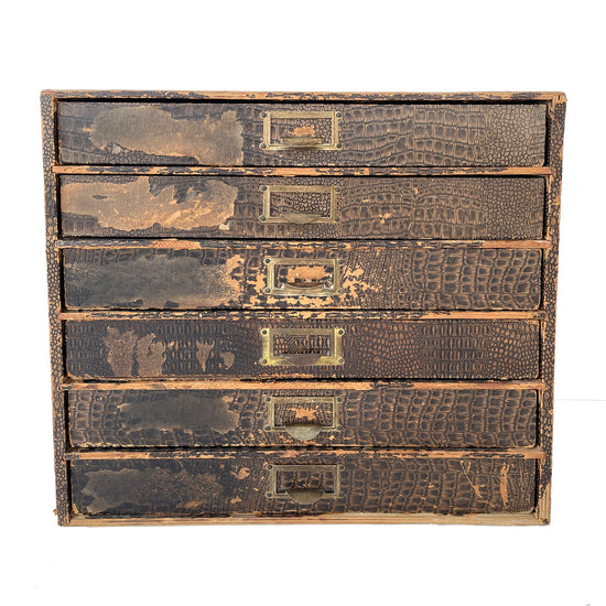 Early 20th Century Desktop Drawers – Mock Croc