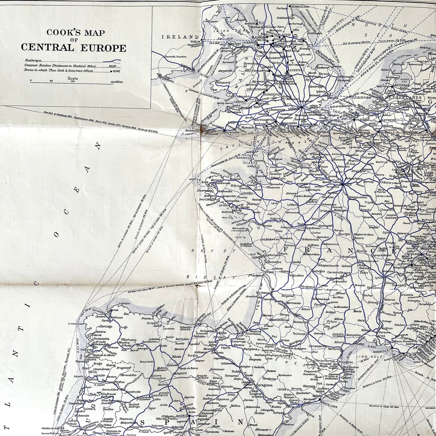 Load image into Gallery viewer, 1927 Map of Central &amp;amp; Southern Europe
