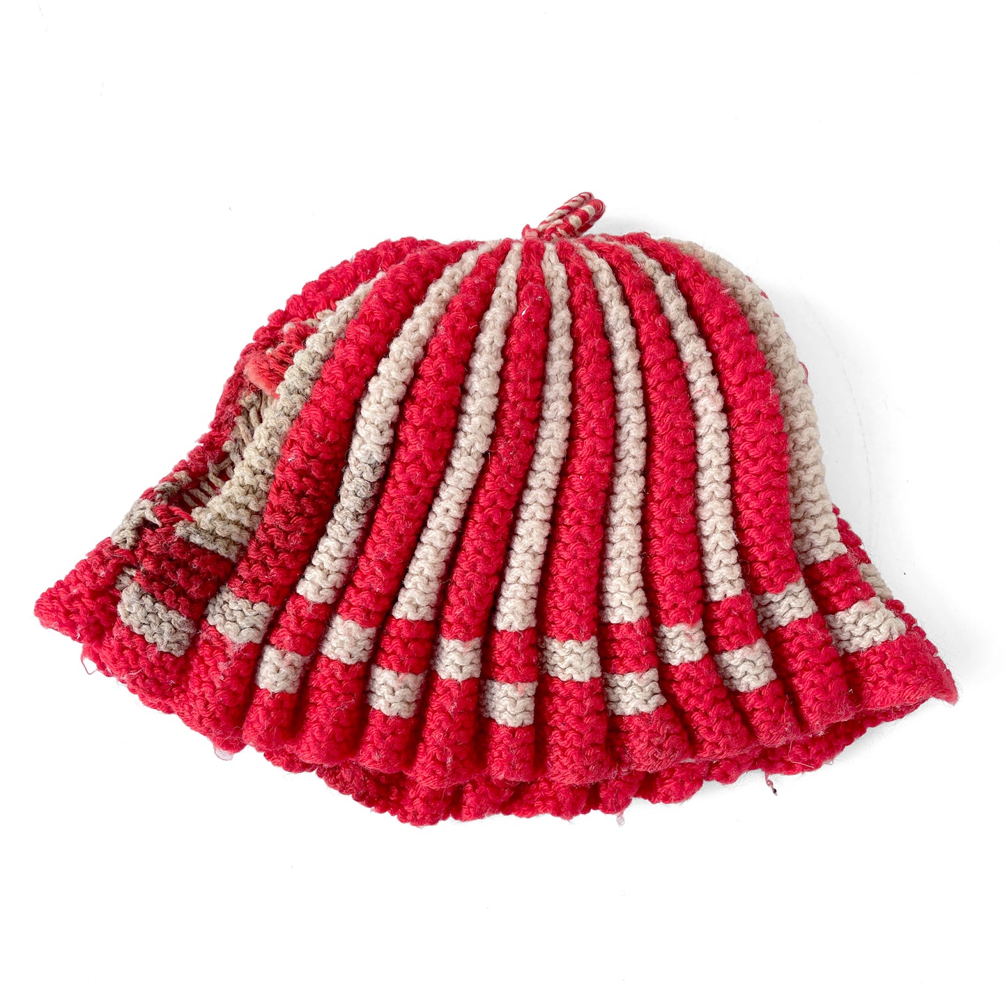 1960s Knitted Tea Cosy – Red & White