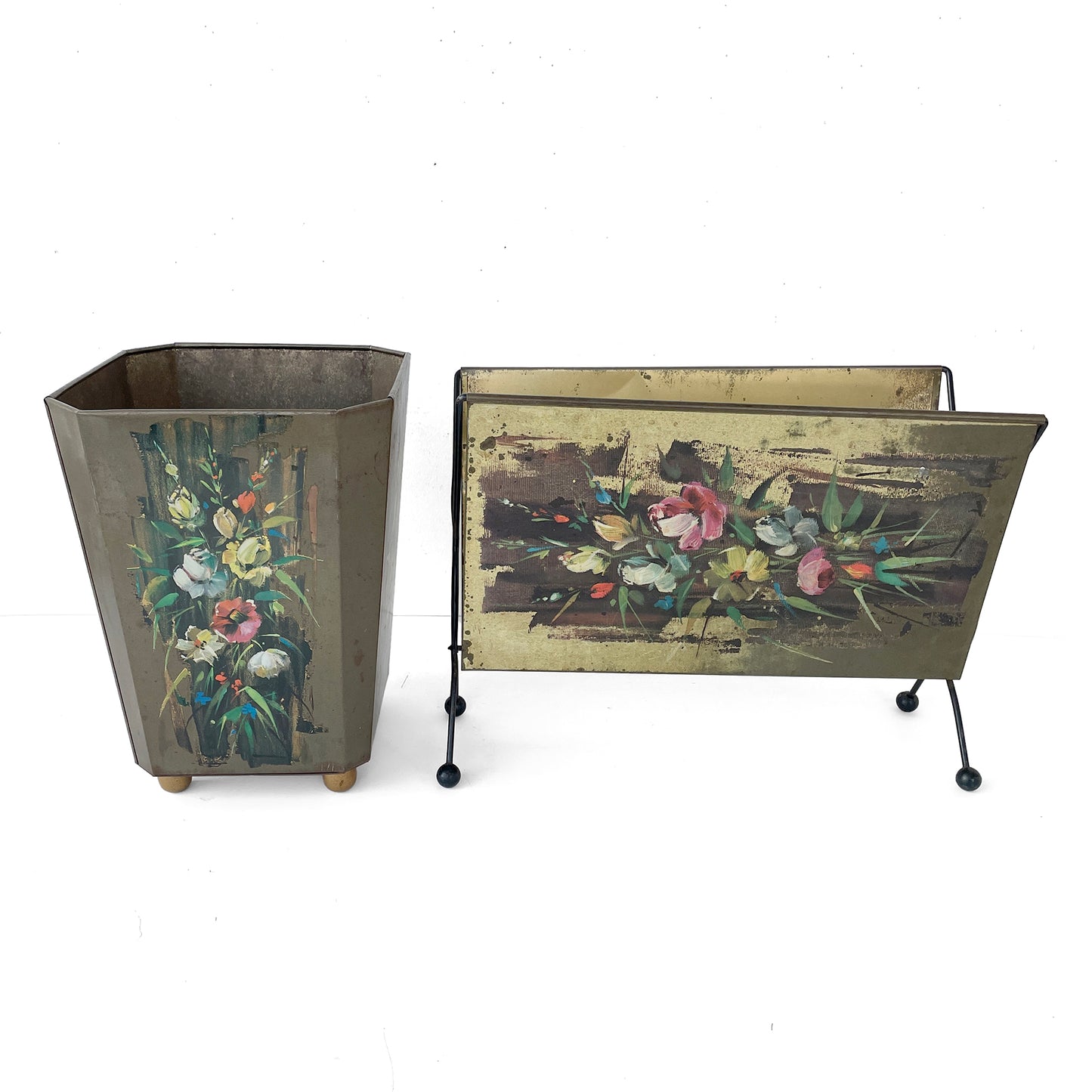 1950s Wastepaper Basket & Magazine Rack