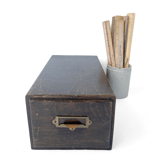 1930s Wooden Index Card Drawer