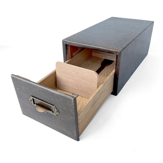 1930s Wooden Index Card Drawer
