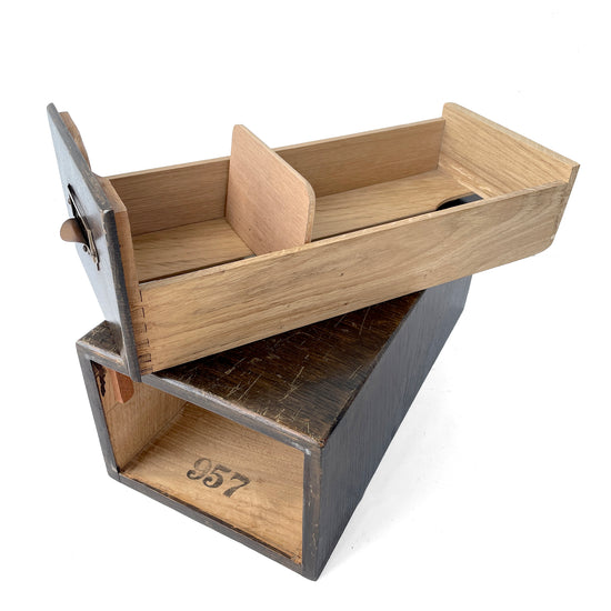 1930s Wooden Index Card Drawer