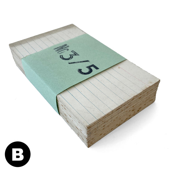Vintage Index Cards – 3 x 5 inch Lined - B