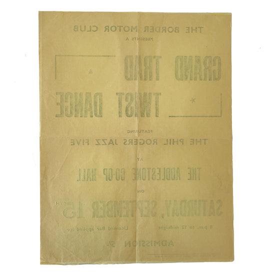 1950s Original Letterpress Printed Poster – Grand Trad & Twist Dance